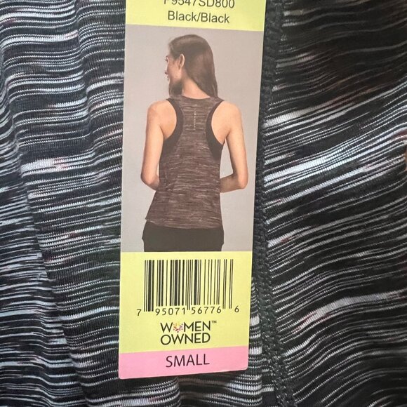 NEW! Tangerine Women Small Gray Black Layered Athletic Workout Gym Tank Top - Picture 3 of 7